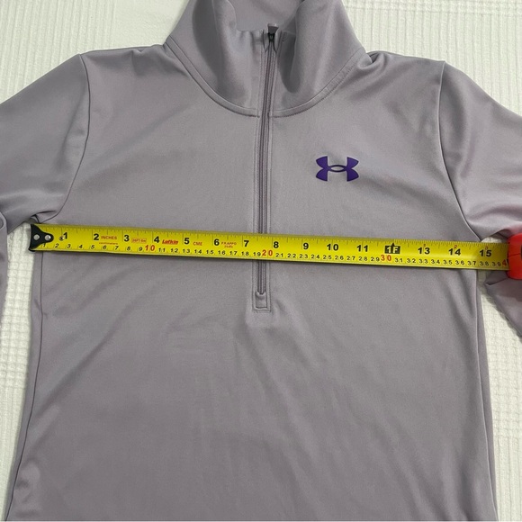 Under Armour  Long Sleeve Loose Lightweight 1/2 Zip Light Purple youth Large - Picture 5 of 10